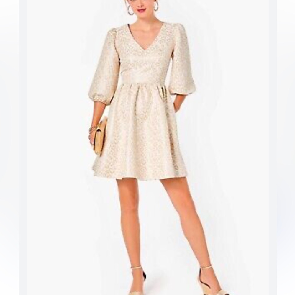 EEUC Lilly Pulitzer Calyssa Gold Dazzle Leopard Dress 👗 Size 00 🥰